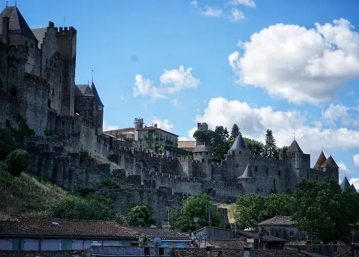 Emplacement N°1+terrasse Vue+cite+trivalle+clim * Carcassonne